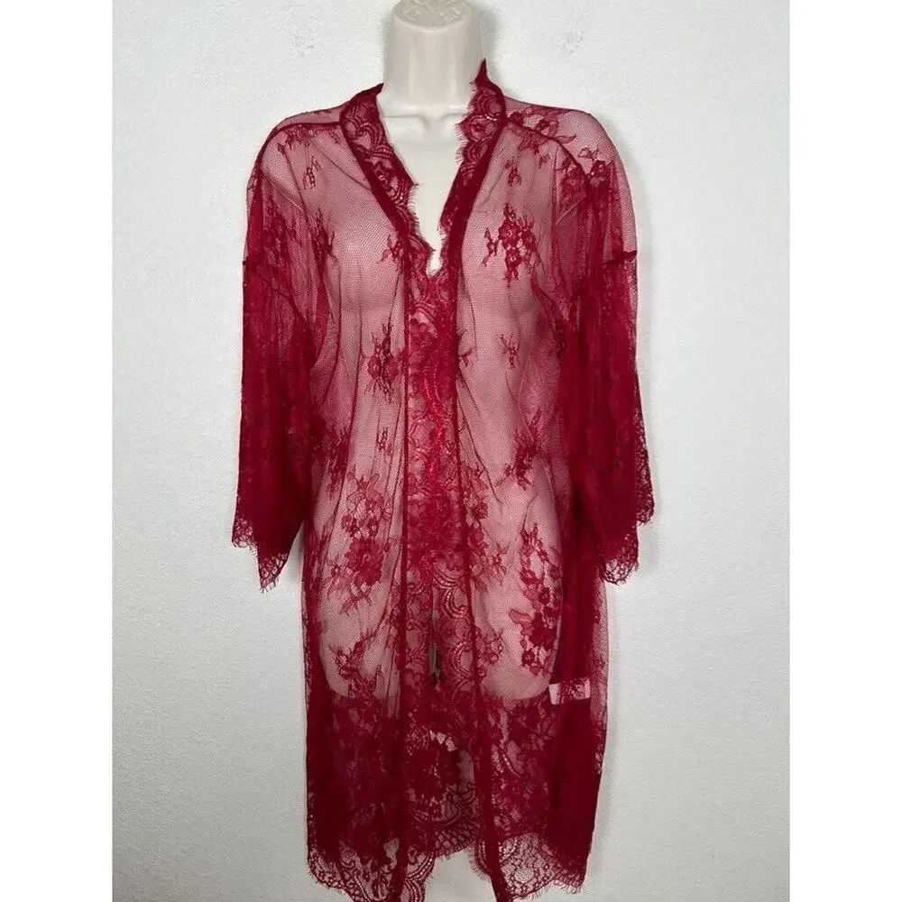 Avidlove women lingerie red lace kimono Romantic Coquette Feminine Bohemian